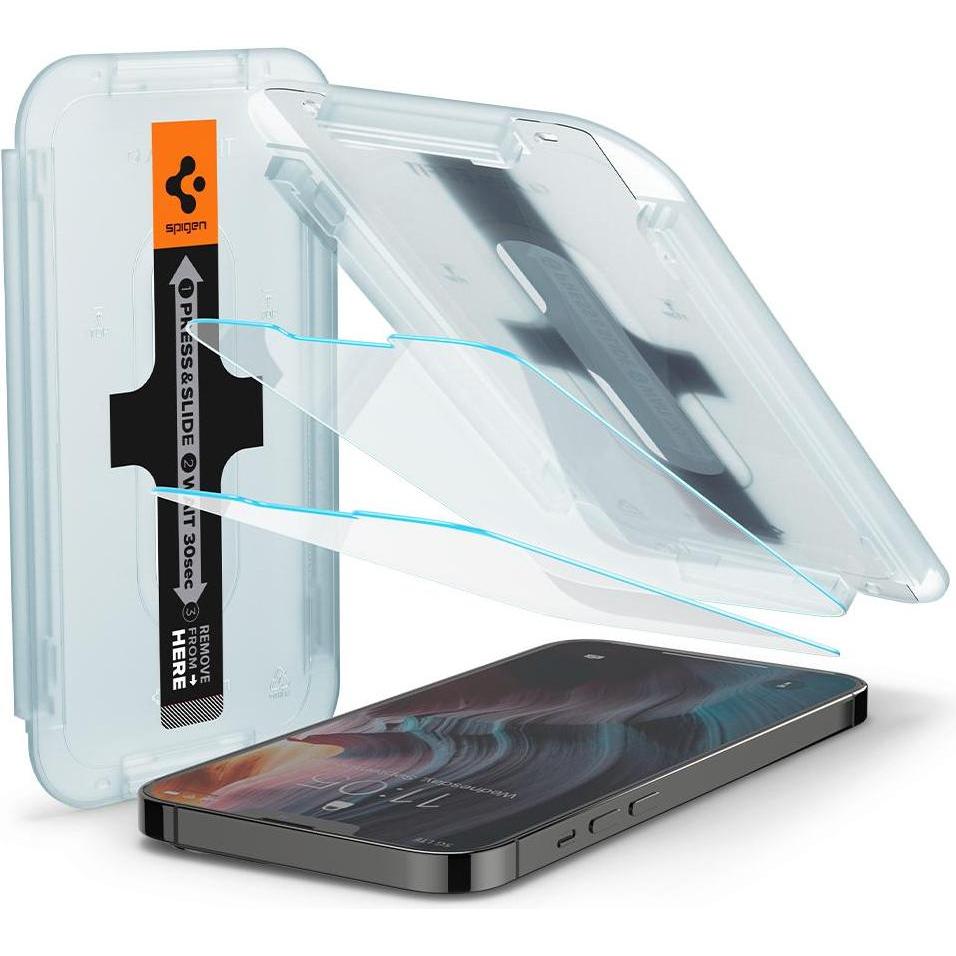 Spigen EZ Fit Glas.tR (1 Stück, Apple iPhone 14 Plus), Smartphone Schutzfolie, Transparent