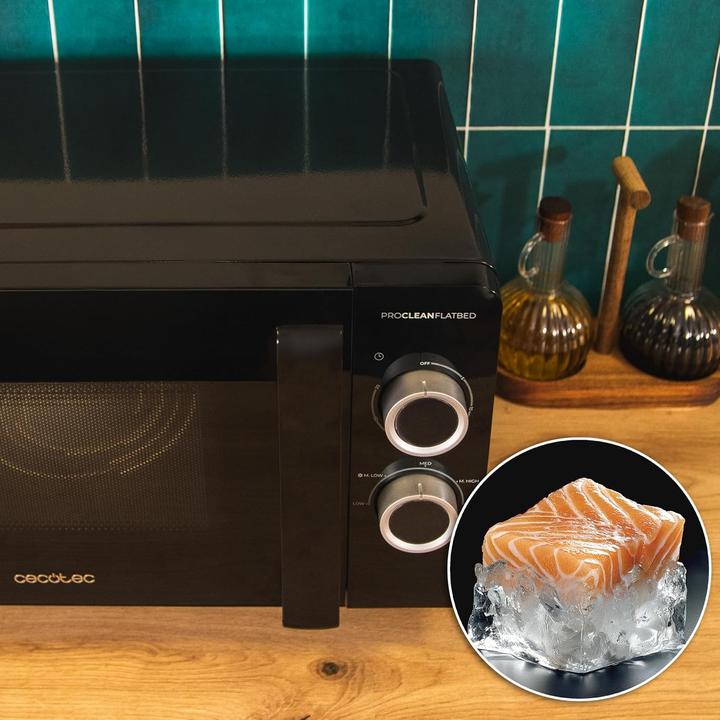Produktbild Cecotec Flachbett-Mikrowelle mit Keramik-Innenraum, Auftaumodus, 3D-Wellen-Technologie und Timer (20 l)