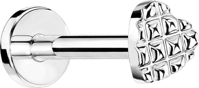 Produktbild Star Piercing Micro Labret Innengewinde silber Herz mit Struktur (Messing, Chirurgenstahl 316L)
