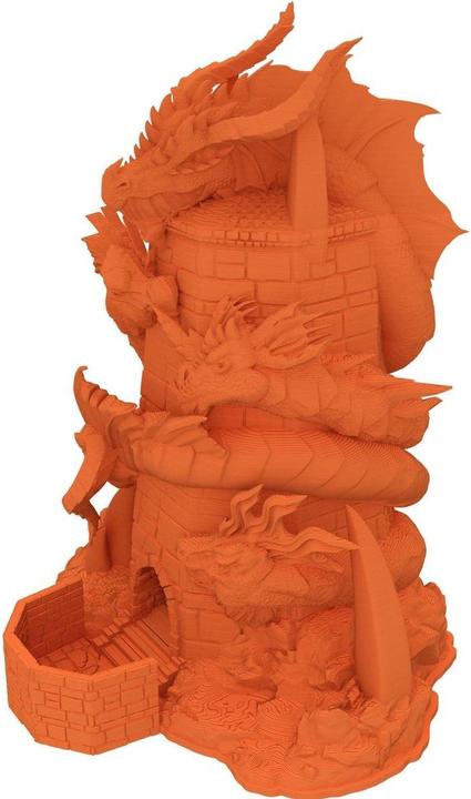 Produktbild Feldherr Fates End Dice Tower Tiamat orange – 3D Würfelturm Tabletop DND (Kunststoff)