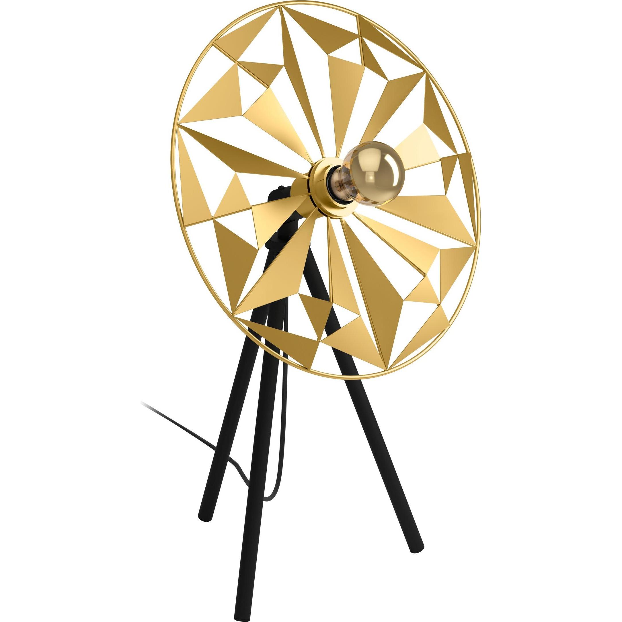 EGLO, Tischlampe, 43808 CASTANUELO E27 Tischleuchte 370x270mm Schwarz Gold (E27)