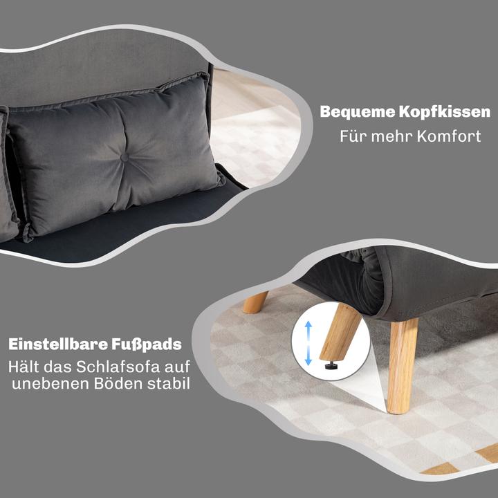 Produktbild Homcom Schlafsofa Polyester Dunkelgrau