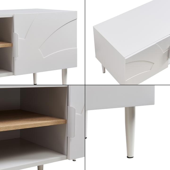 Produktbild En.Casa Fernsehtisch Starvili mit 2 Türen 120x40x45 cm Beige (120 x 40 x 45 cm)