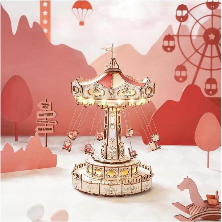 Produktbild Rokr Kettenkarussell - 3D Holzbausatz (elektrisch)