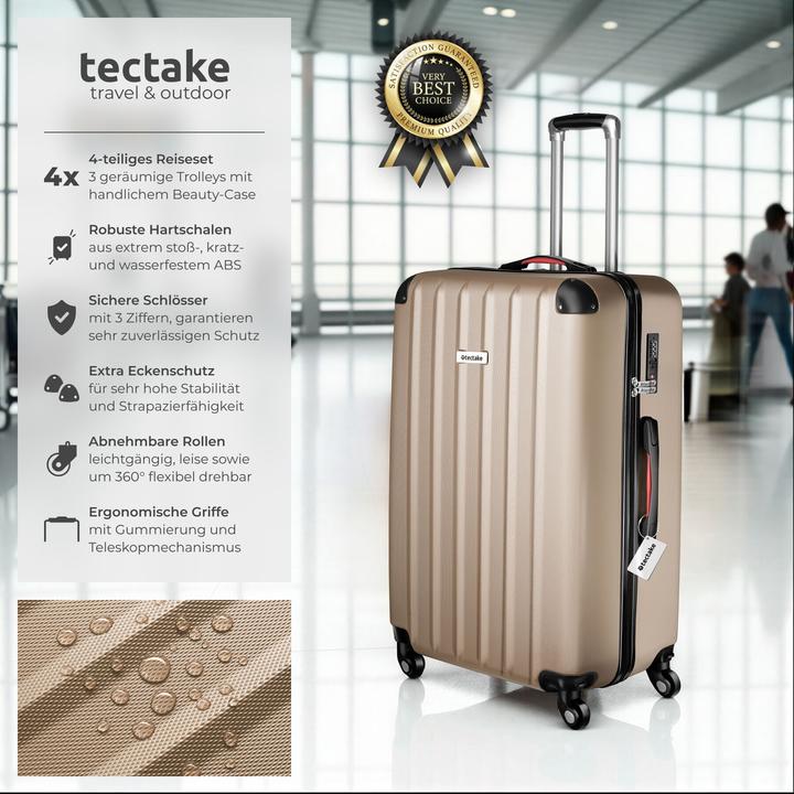 Immagine prodotto tectake Cleo 4 pezzi con bilancia per bagagli (95 l)