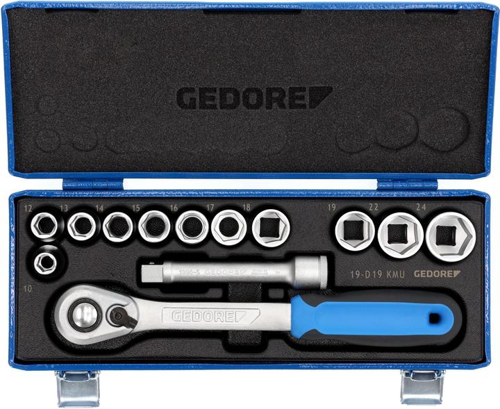 Actual product image Gedore Socket wrench set metric 1/ (24 mm, 12 mm, 16 mm, 10 mm, 14 mm, 13 mm, 18 mm, 17 mm, 22 mm, 15 mm, 19 mm)