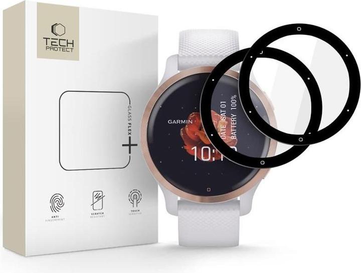 Actual product image Hofi Tech-Protect Glass Flex+ 2er-Pack Hybridglas für Garmin Venu 2S - Schwarz (Venu 2S)