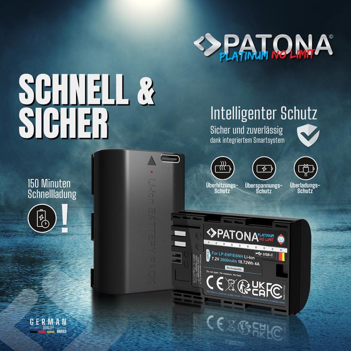 Produktbild Patona Platinum Canon LP-E6P USB-C (Kamera Akku)