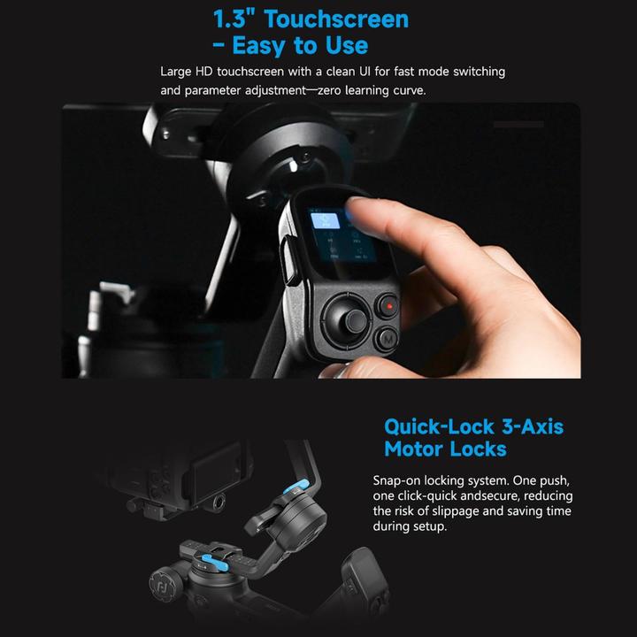 Actual product image Feiyu SCORP3 3-Axis Handheld Gimbal for Camera (Single-lens reflex camera, System camera, 3.50 kg)