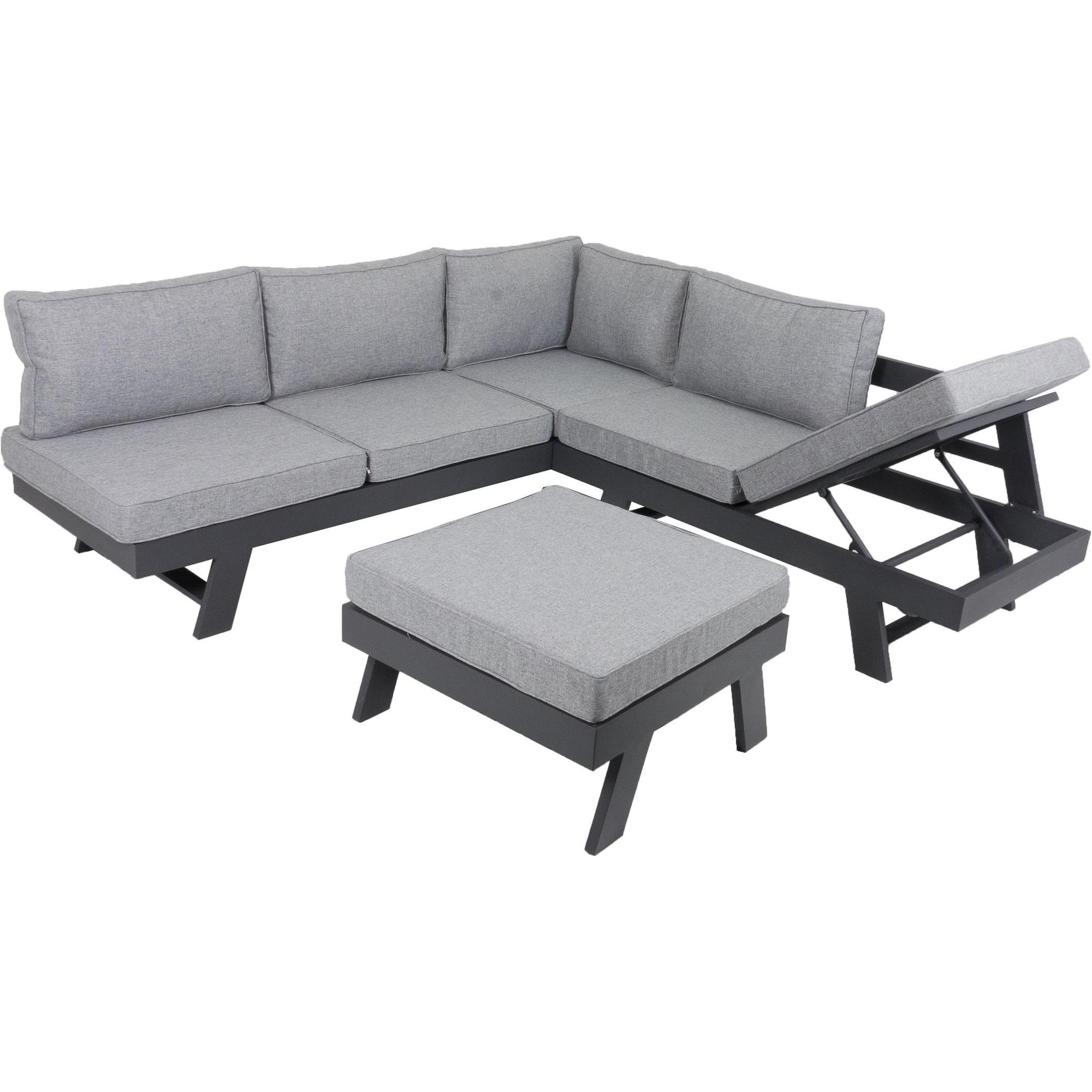 Garden Pleasure, Gartenlounge, Gartenlounge Set Ibiza 3tlg. (mit Funktionen)