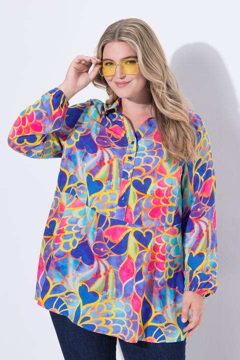 Produktbild Miamoda Bluse, A-Linie, Mosaik-Muster, Langarm (58)
