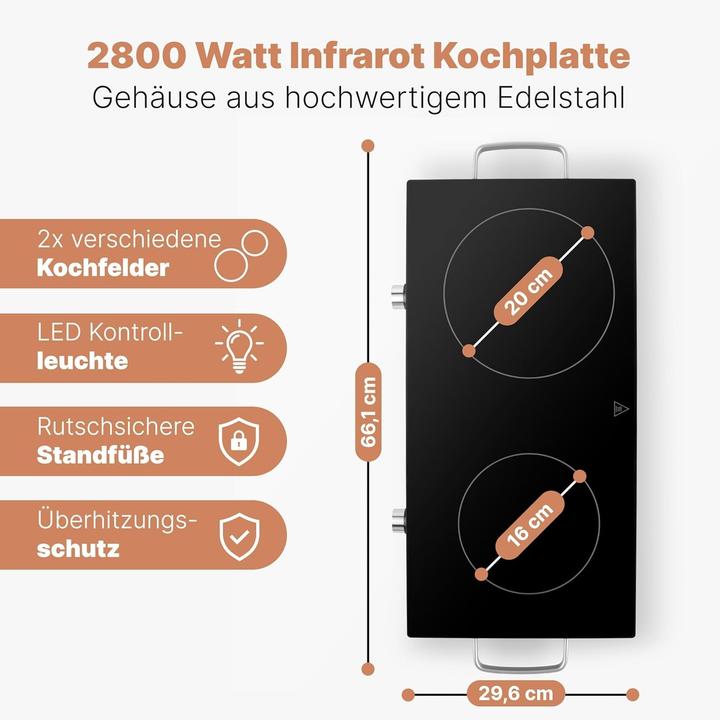 Image du produit Nenurodyta Proficook electric stove PC-DKP 1211 2 burners 2800W