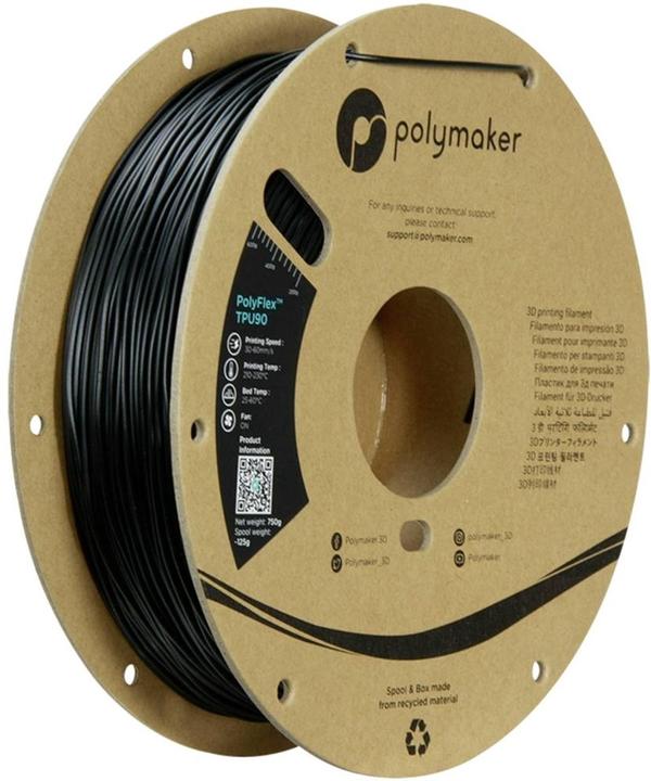 Actual product image Polymaker PolyFlex TPU-90A Black-1.75mm-750g (TPU, 1.75 mm, 750 g)