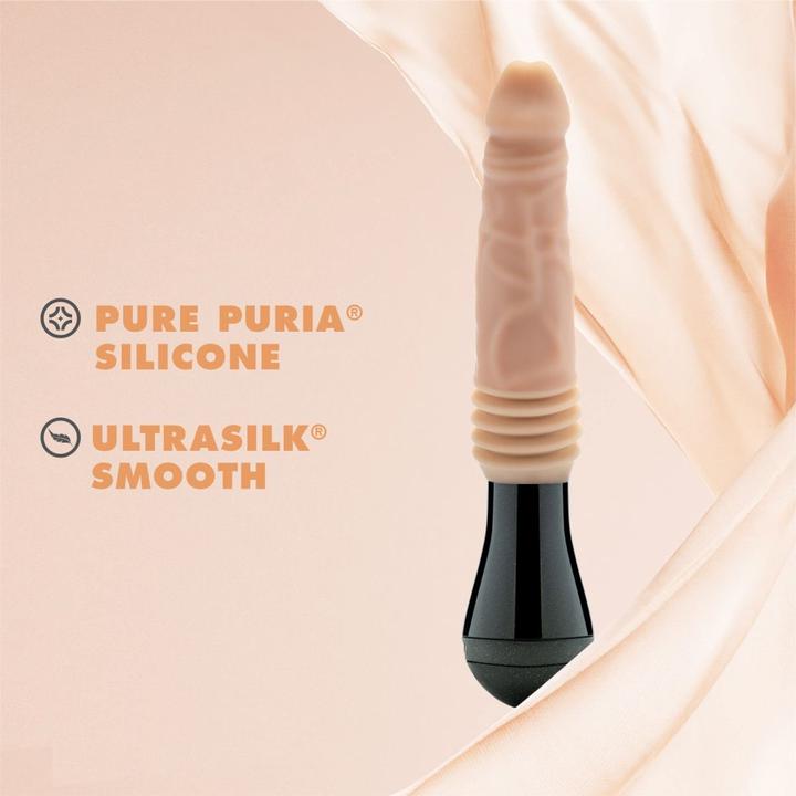Actual product image Blush Dr. Skin Silikon Dr. Knight Stossender und vibrierender Dildo Beige