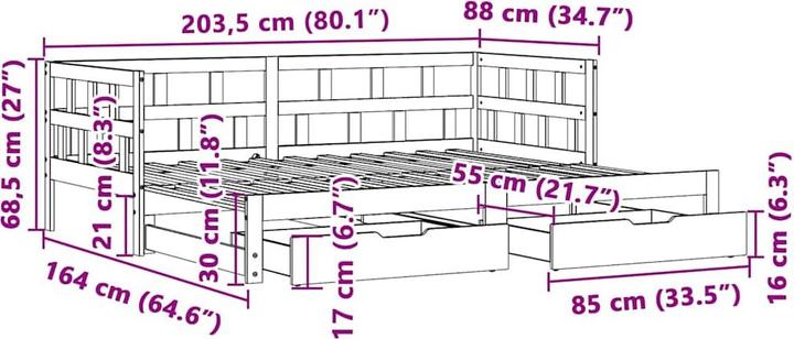 Actual product image vidaXL ausziehbares Tagesbett