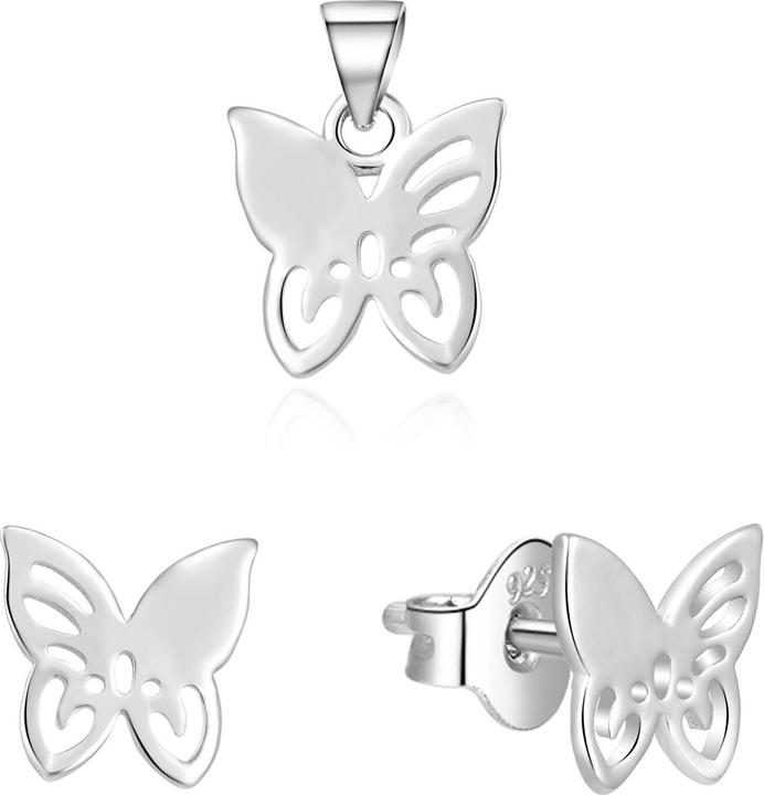 Immagine prodotto Beneto Silver Jewelry Set with Butterfly Design AGSET224L (Pendant, Earrings)