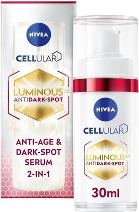 NIVEA Cellular Luminous 630 2-in-1 Anti-Aging Serum for Discoloration and Wrinkles 30ml (30 ml)