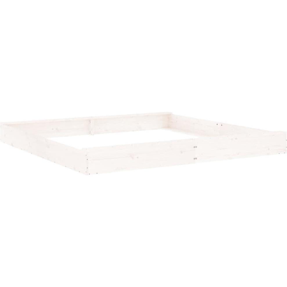 VidaXL Sandkasten mit Sitzen Weiss Quadratisch Massivholz