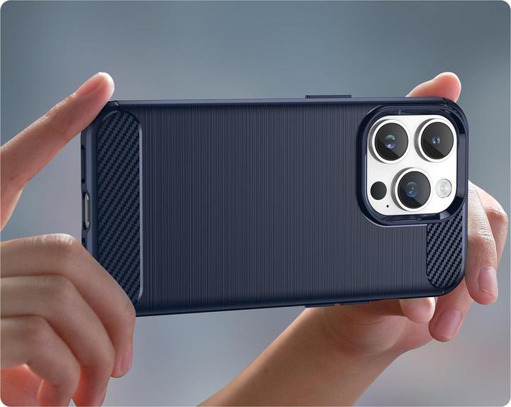 Produktbild Hurtel Carbon Case for iPhone 14 Pro Max flexible gel back cover blue (Apple iPhone 14 Pro Max)