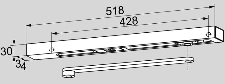 Actual product image Dormakaba Slide rail with lever G-EMF Contur Design (Entrance door, French window, Room door, Wooden door)