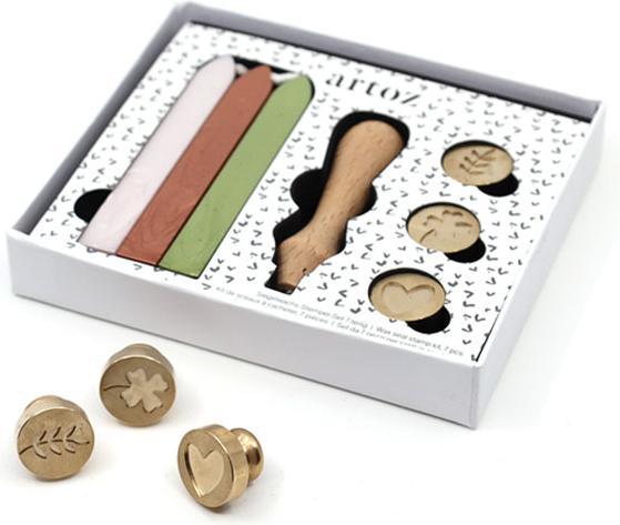 Artoz Set di timbri con sigillo in cera Petschaft