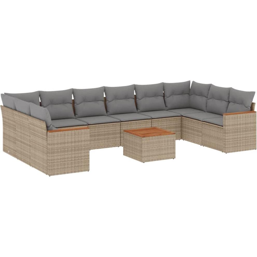 VidaXL, Gartenlounge, 10-tlg. Garten-Lounge-Set mit Kissen