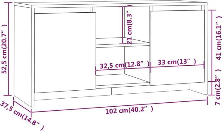 Actual product image vidaXL TV-Schrank (102 x 37.50 x 52.50 cm)
