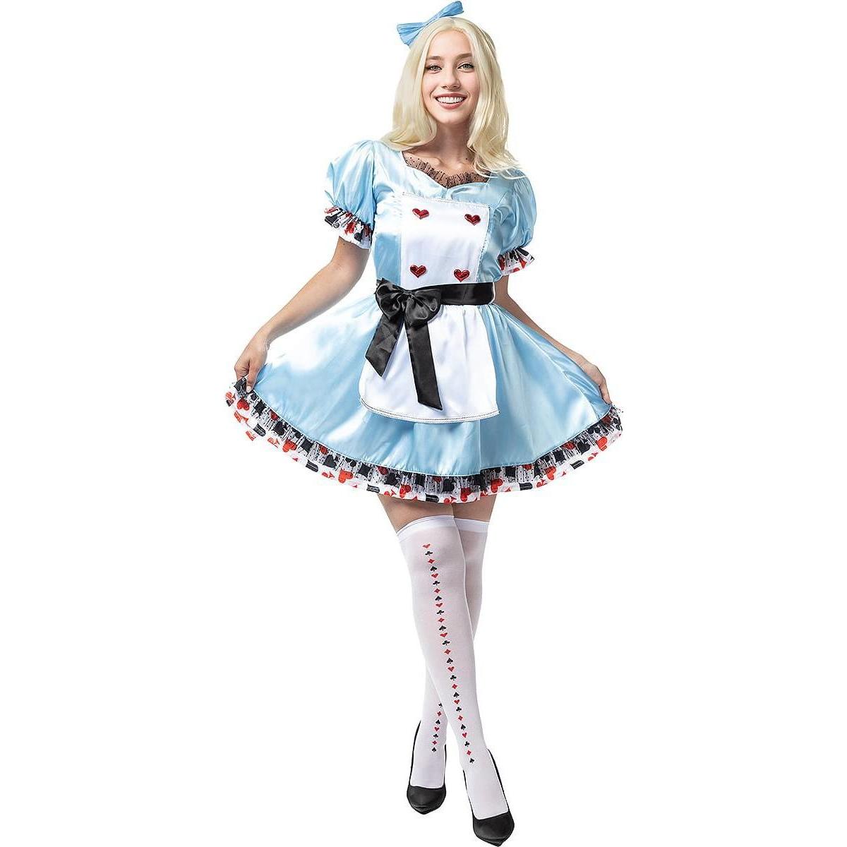 Metamorph Alice im Wunderland Satinkleid (XXL)
