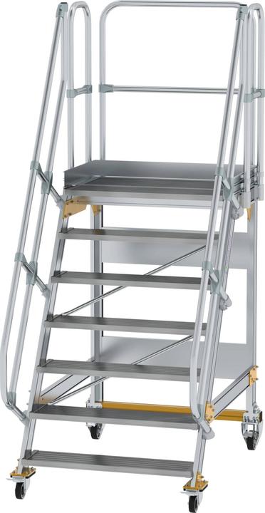 Produktbild Munk Plattformtreppe fahrbar 60° Stufenbreite 1000 mm 7 Stufen (Plattformleiter, 100 cm)