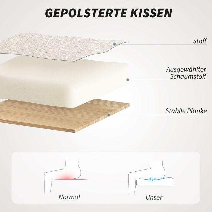Produktbild Swisshandel24 Gepolsterter Bürostuhl, Schreibtischstuhl in Leinenoptik, goldfarbene Beine, höhenverstellbar, Beige