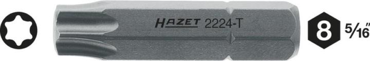 Image du produit HAZET Embout-tournevis (bit) 2224-T40 ∙ Hexagone massif 8 (5/16 pouce) ∙ Profil TORX intérieur ∙ T… (T40)