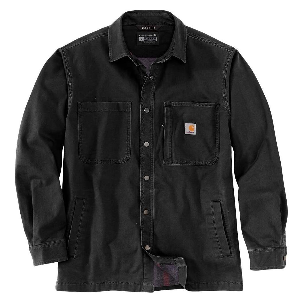 Carhartt, Herren, Hemden, Koszula Ocieplana Rugged Flex Black, Schwarz, (M)