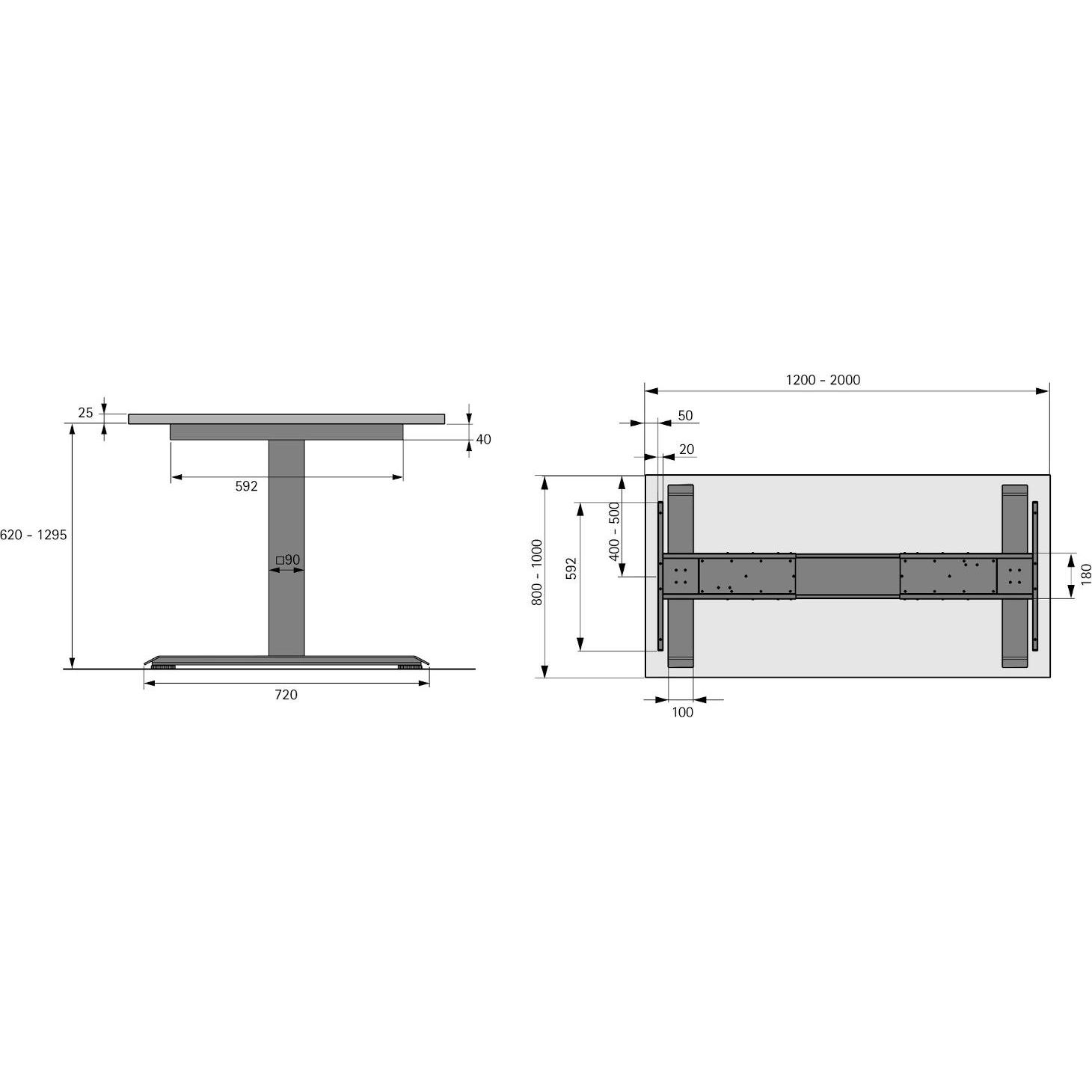Thumbnail - Hettich, Tischbeine + Tischgestell, Tischgestell-Set LegaDrive Basic