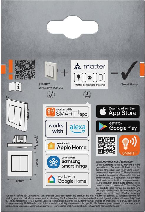 Immagine prodotto Osram SMART+ WIFI MATTER WALL SWITCH 2 Channel