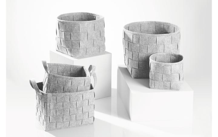 Actual product image N8werk Felt storage basket 32 cm light grey (1 x, 32 x 32 x 32 cm)