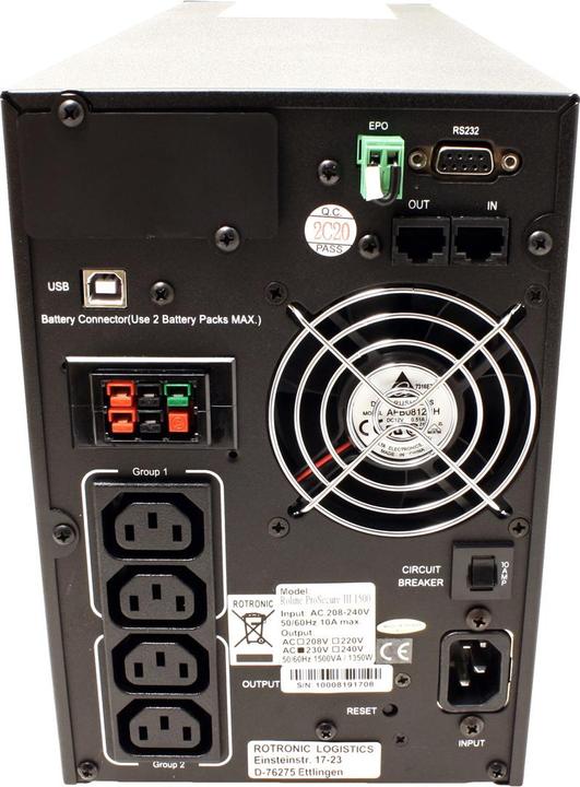 Produktbild Roline ProSecure III 1500 (1500 VA, 1350 W, Online-Doppelwandler USV)