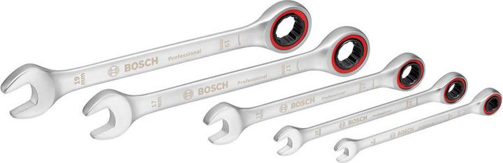 Bosch Professional Combo Kit Ratschenschlüssel-Set, 5-tlg. (17 mm, 10 mm, 19 mm, 8 mm, 13 mm)