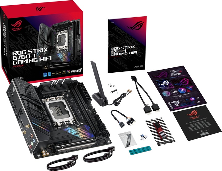 Productafbeelding ASUS ROG STRIX B760-I GAMING WIFI (LGA 1700, Intel B760, Mini-ITX)