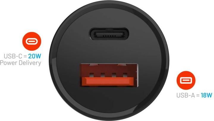 Produktbild Fixed USB-C/USB Car Charger 20W, Black