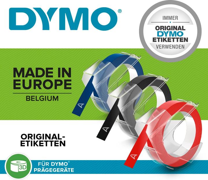 Produktbild Dymo Prägeband 3D (0.90 cm, Schwarz)