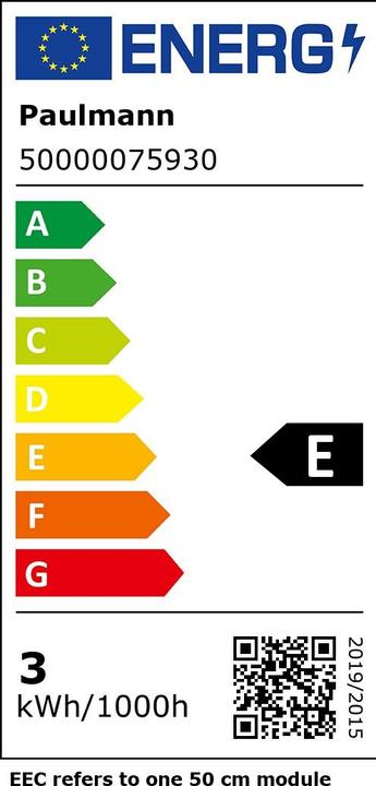 Energie-Label Paulmann Pro Strip Gold P75 (Warmweiss, 500 cm, Indoor)
