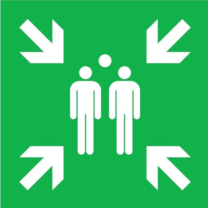 SafetyMarking Rettungszeichen "Sammelstelle" quadratisch 40,0 x 40,0 cm