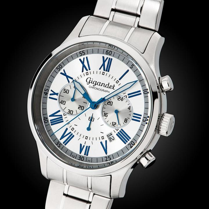 Image du produit Gigandet Chronographe élégant étanche avec affichage 24 heures et verre minéral résistant