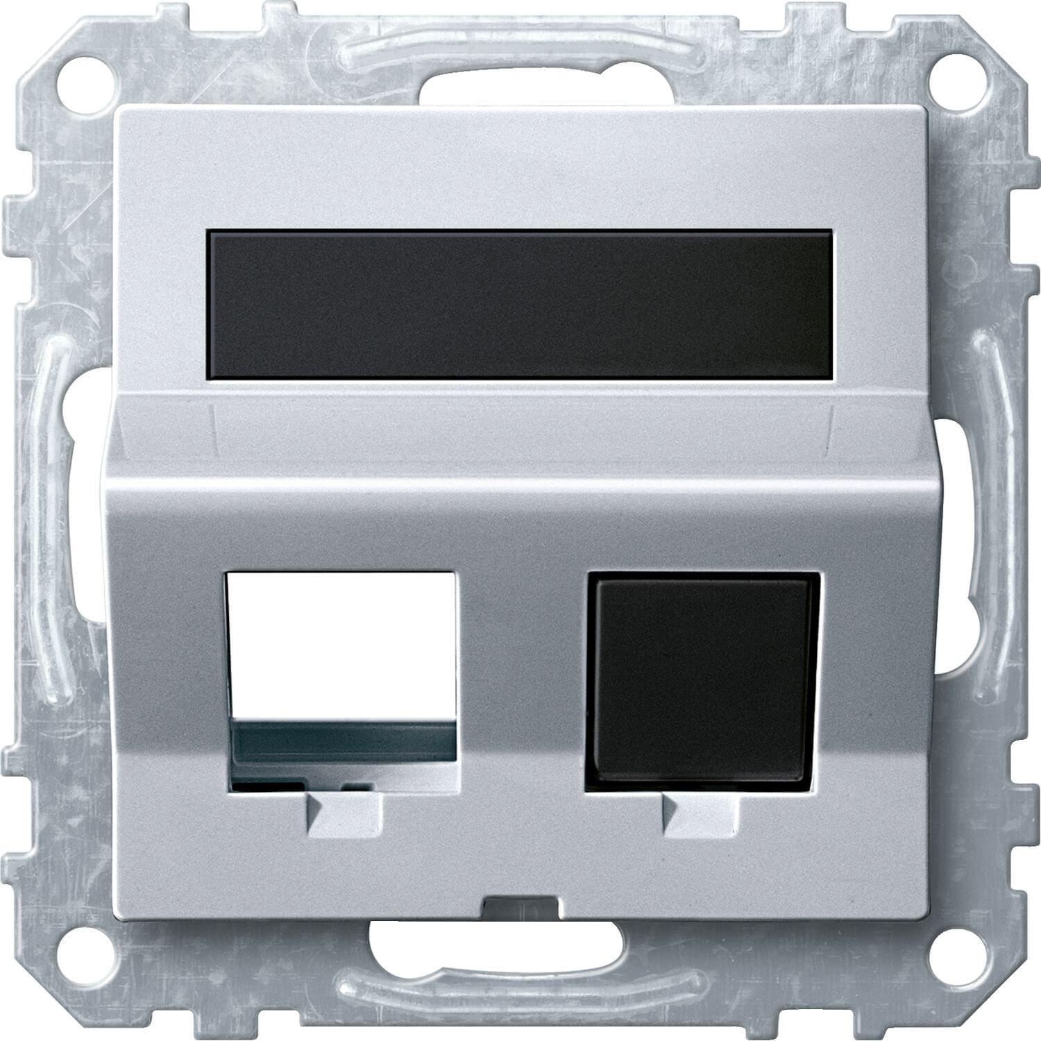 Merten, Zubehör Schalterprogramm, Einsatz Mod-Jack 2f System M alu mt MEG4568-0460