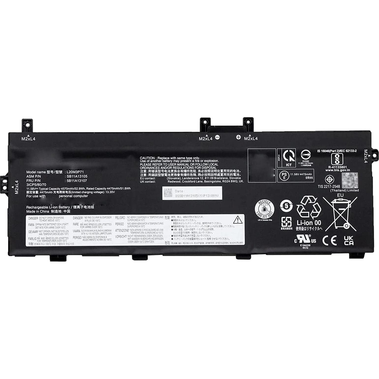 Lenovo BATTERY Internal, 4c 57Wh (4 Zellen, 3.70 mAh), Notebook Akku