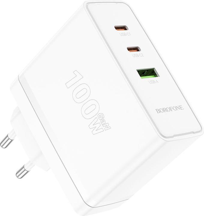 Immagine prodotto Borofone Netzladegerät BN11 Imperial - USB + 2x Typ C - QC 3.0 PD 100W weiss (100 W)