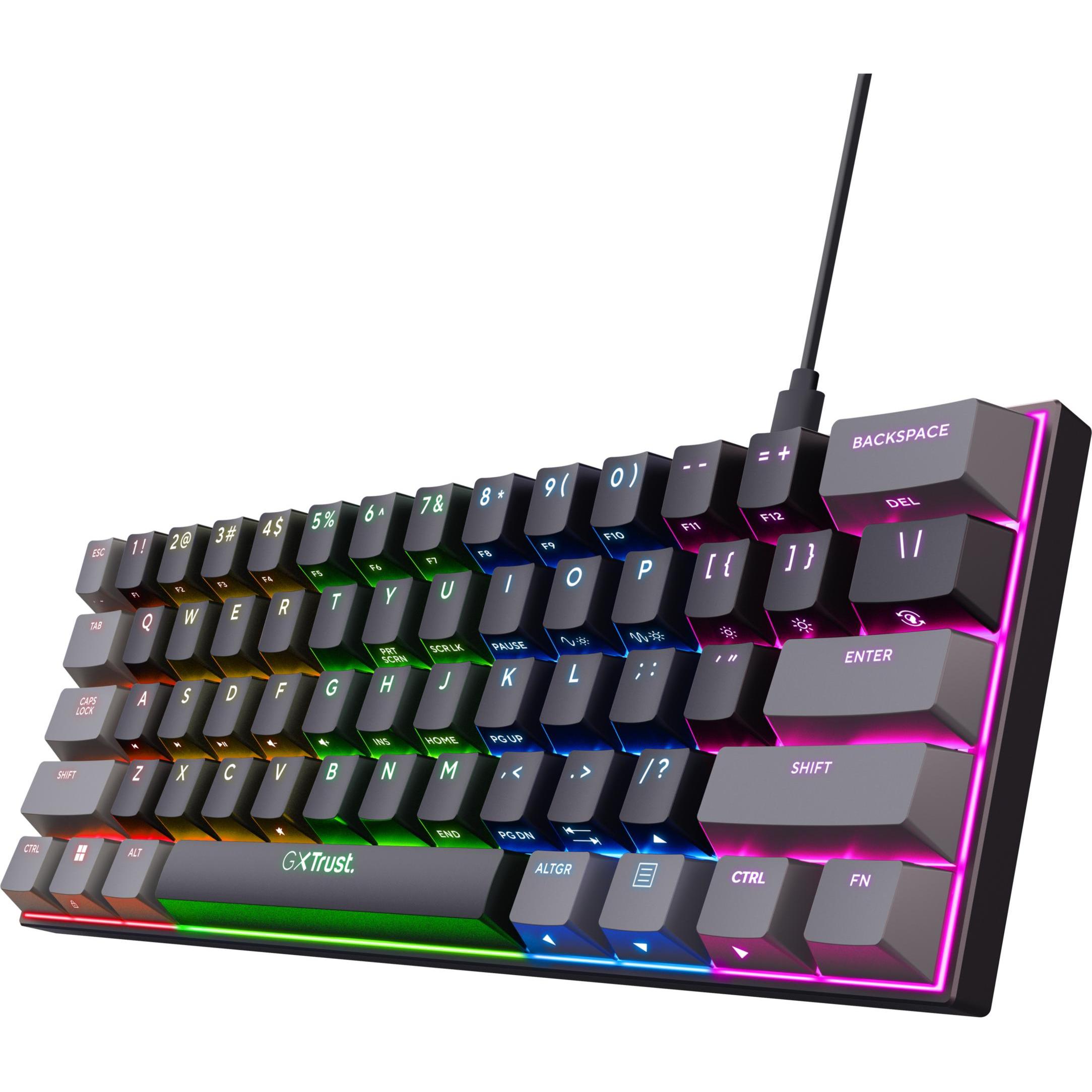 Thumbnail - Trust GXT 867 Acira (US, Kabelgebunden), Tastatur, Schwarz