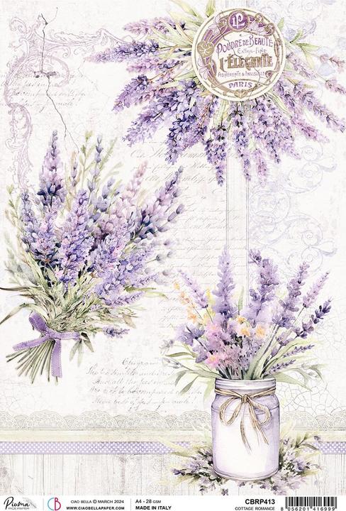 Ciao Bella Motiv-Strohseide "Morning Provence - Cottage Romance", DIN A4 (28 g/m², 1x)