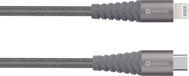 Produktbild Skross USB Kabel USB-C 2.0 to Lightning Cable, Braiding, 2,00m space gray (2 m, USB 2.0)