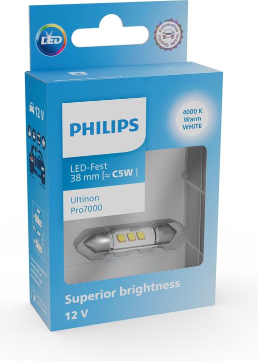 Image du produit Philips LED-Fest 38 mm Ultinon Pro7000 4000 K (C5W)